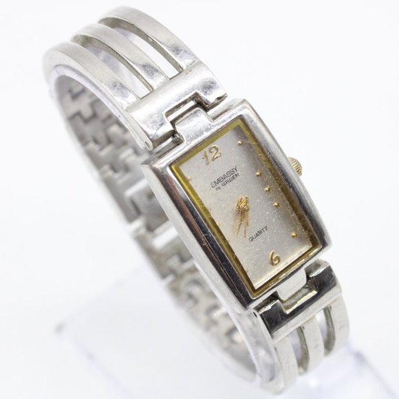 Vintage Embassy By Gruen Watch Womens Rectangular Silver Classic Quartz Dial - Picture 4 of 9